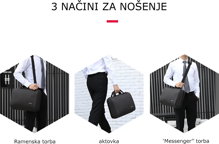 Çantë për laptop Tigernu Vega 13.1\", rezistente ndaj ujit, me rrip shpatulle, kafe