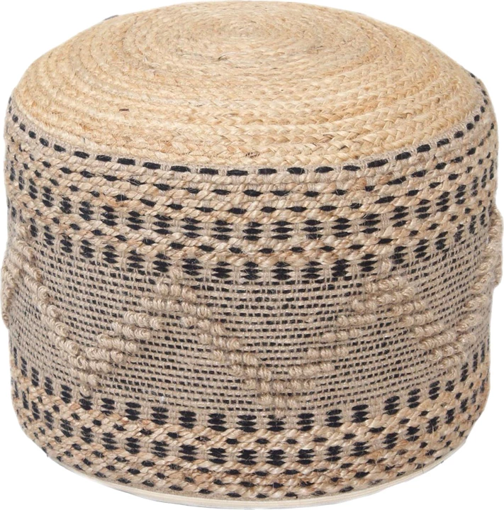 Bangku pouf-stool, jute-kotton, ngjyrë natyrale, F45x30cm