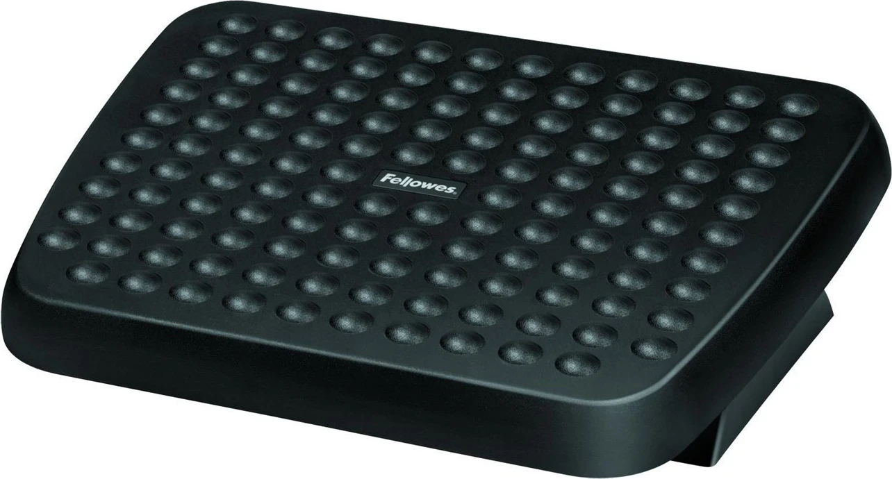 Mbështetës këmbësh për zyrë ergonomik Fellowes, e zezë