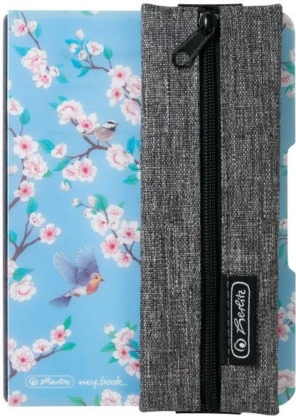 Mbështjellës lapsash herlitz 50033294, material tekstili, ngjyrë gri, me zinxhir