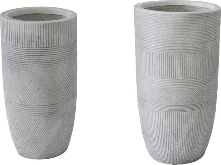 Set dy vazo Negani, qeramike, ngjyrë gri e çelët, 2 copë