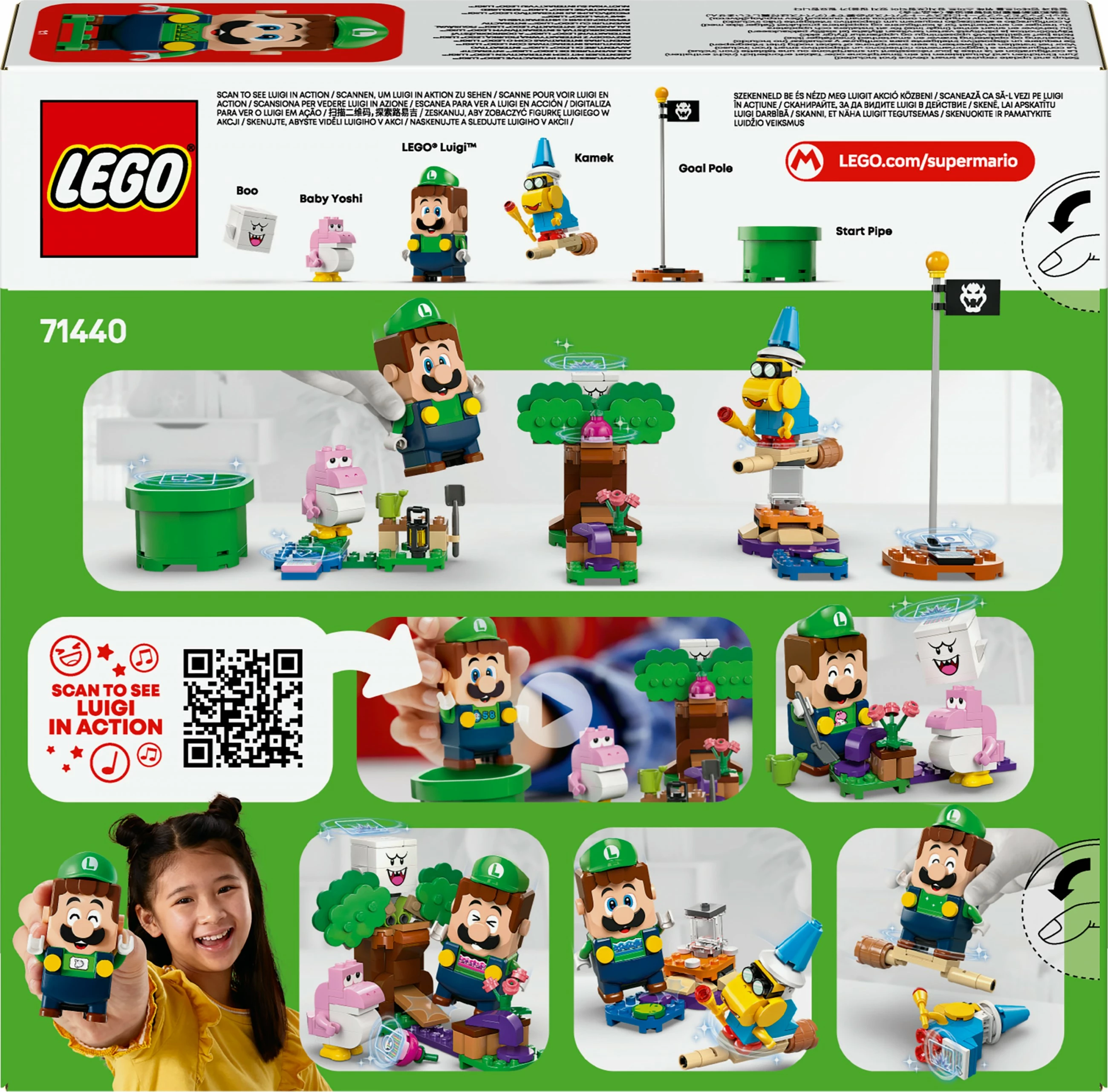Set ndërtimi LEGO Super Mario 71440 me Luigi interaktiv, 210 pjesë, shumëngjyrësh
