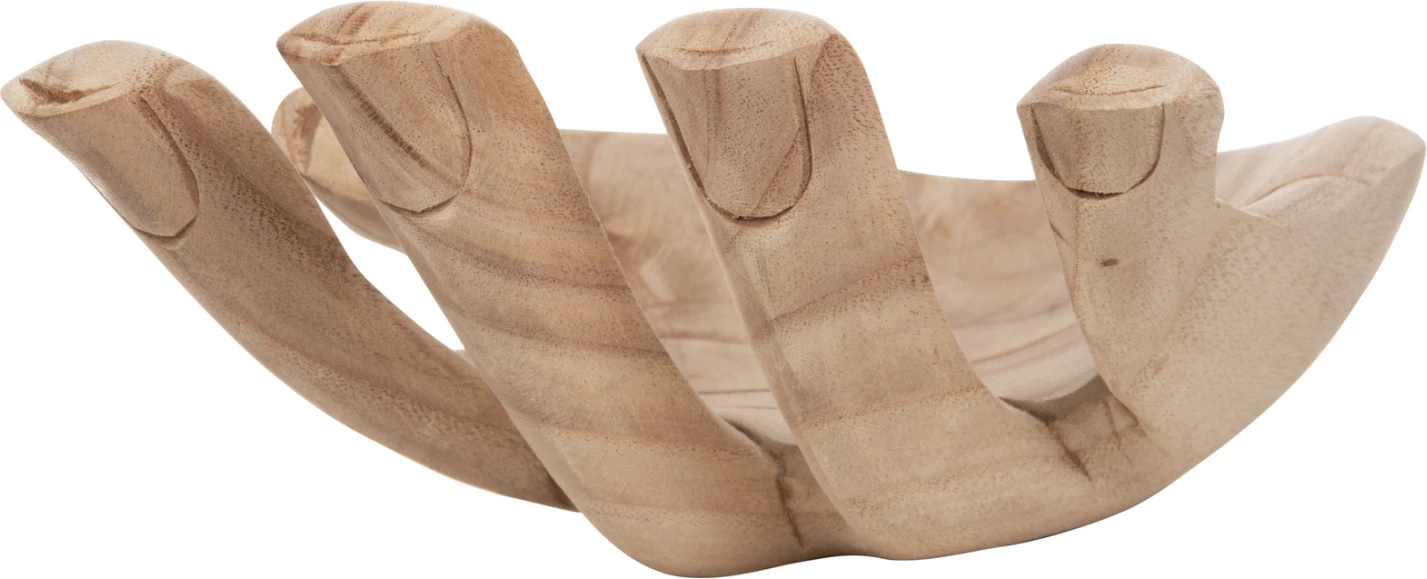 Dekor tavoline dorë e djathtë FH4278R, dru i ngurtë Albasia, ngjyrë natyrale, 30x20x10H cm