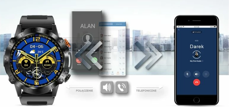 Smartwatch Gravity për meshkuj, e zezë