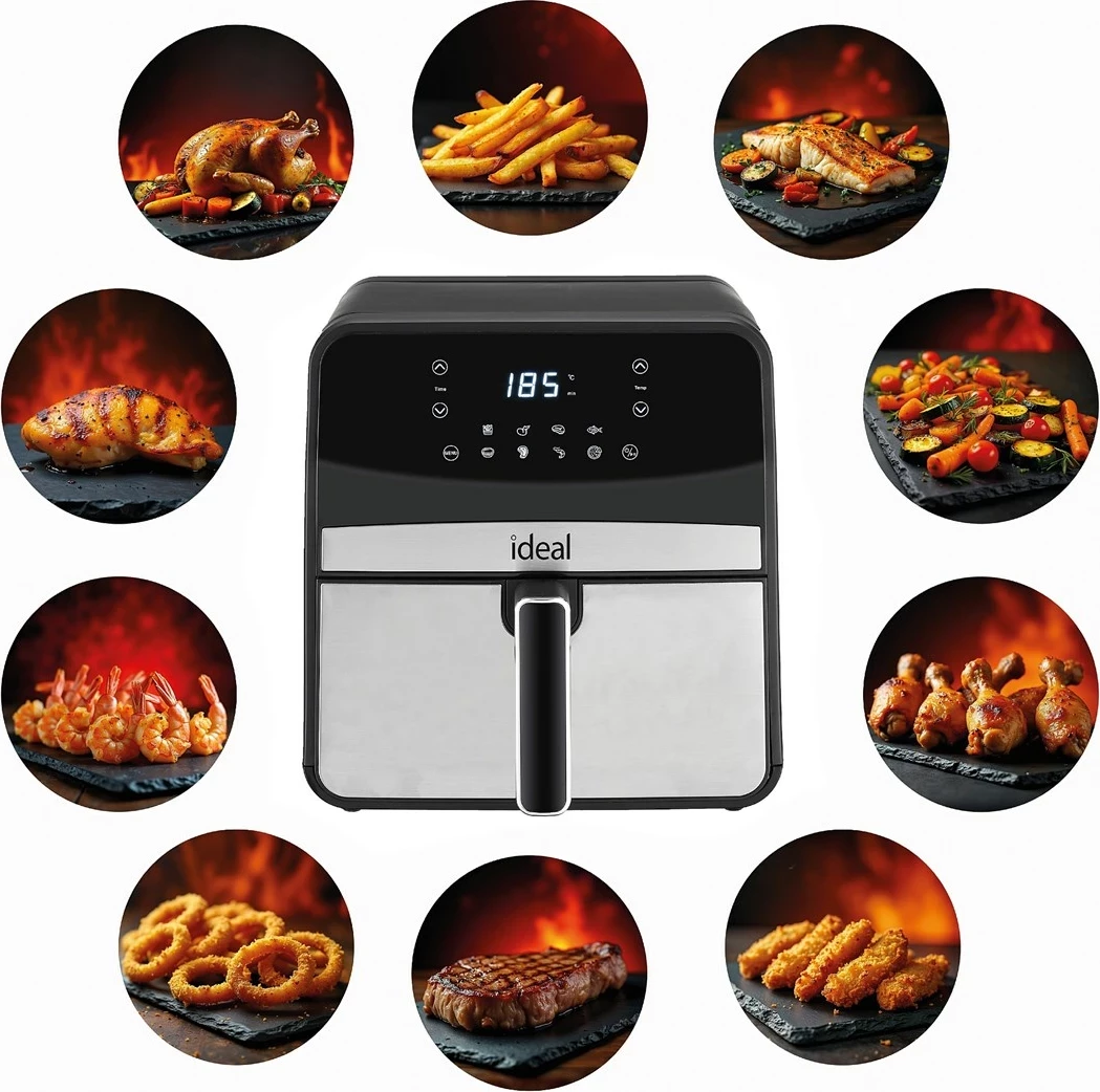 Fritezë me ajër ELDOM IK1501, 6.5 L, 1800 W, e zezë/inox