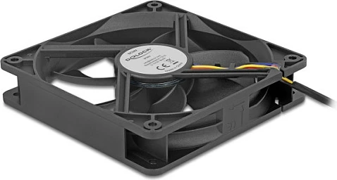 Ventilator për kasë DeLOCK 67303, 120mm, 2000RPM, 4-pin, 24V, i zi