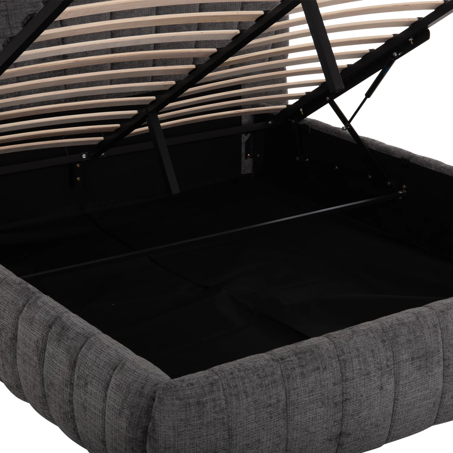 Shtrat dopio me depo WEYLON FH765.01, stof gri, për dyshek 160x200cm