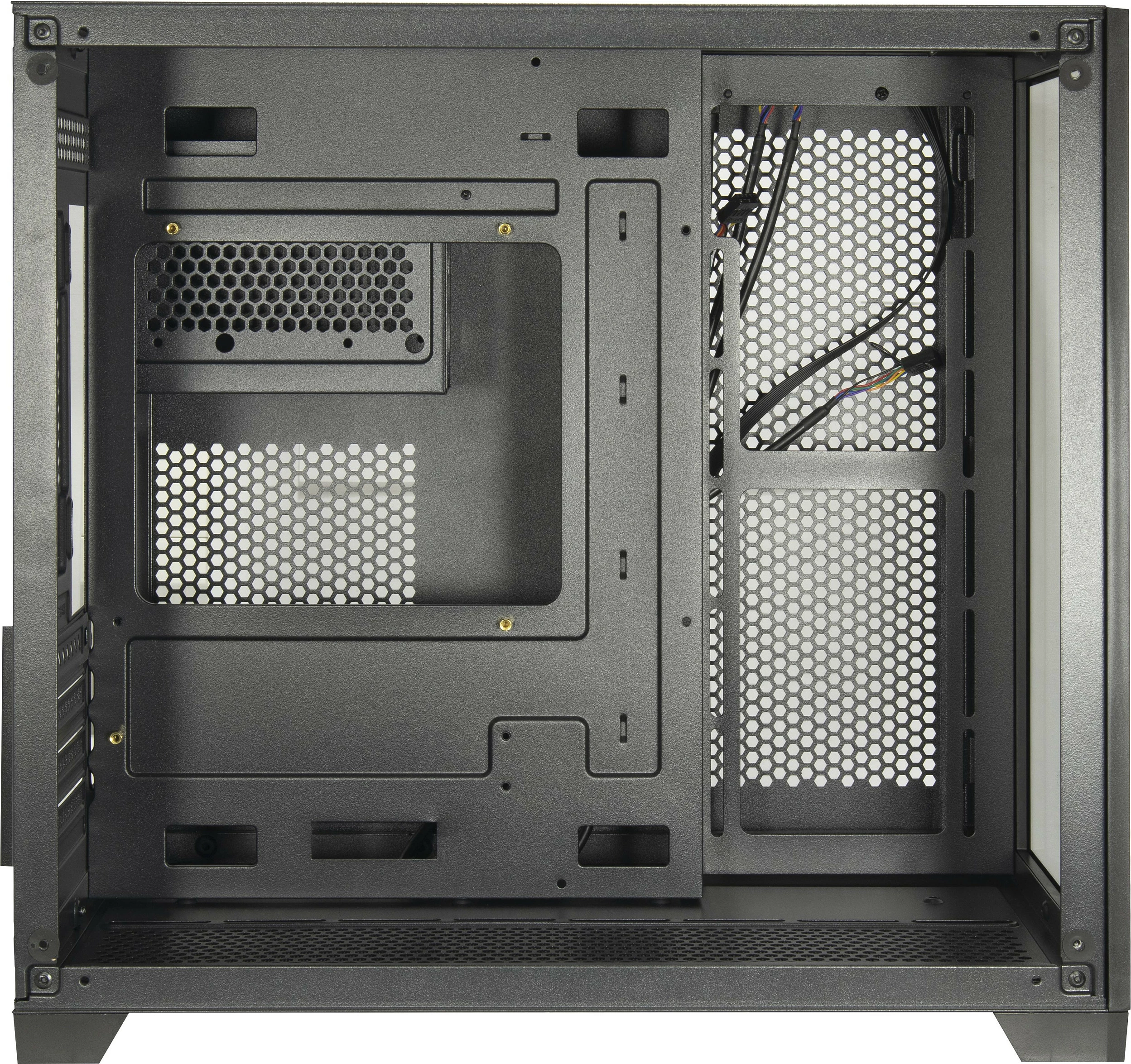 Kasë Inter-Tech C-501 Aspect, Midi Tower, micro ATX/Mini-ITX, xham i temperuar, e zezë