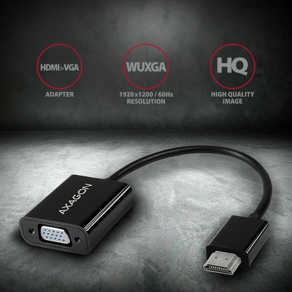 Adapter AXAGON RVH-VGN HDMI në VGA, i zi