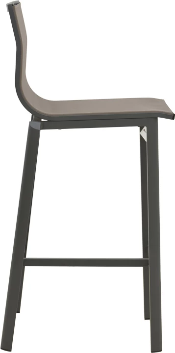 Karrige për bar Melina, alumini i lehtë, ngjyrë antracit, tekstil gri, 45x49x115cm