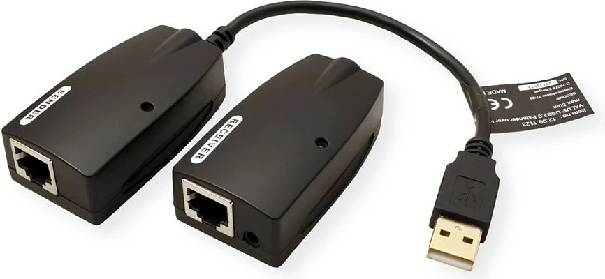 Zgjatues USB VALUE USB 2.0 mbi RJ45, deri 50 m, Cat5e/Cat6, i zi