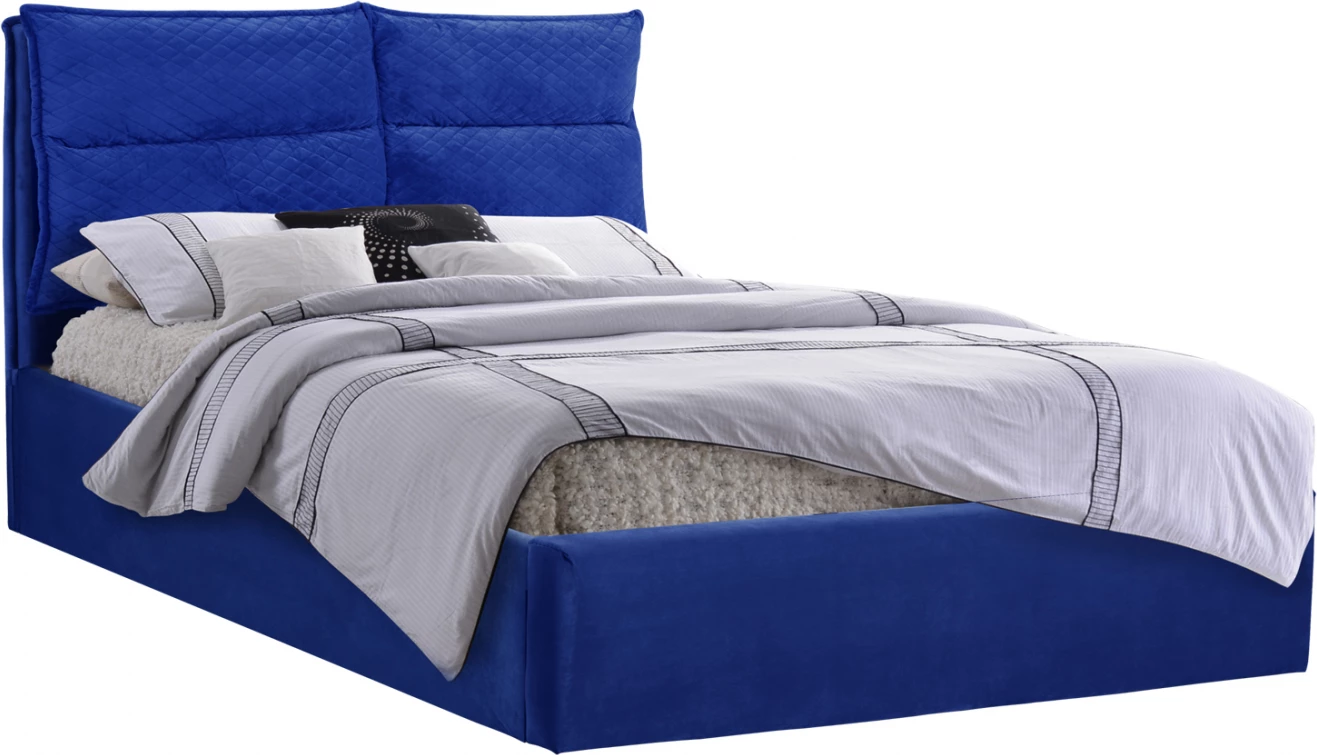 Krevat Royalty prej kadifeje blu, King Size 160x200 cm, FH563.08