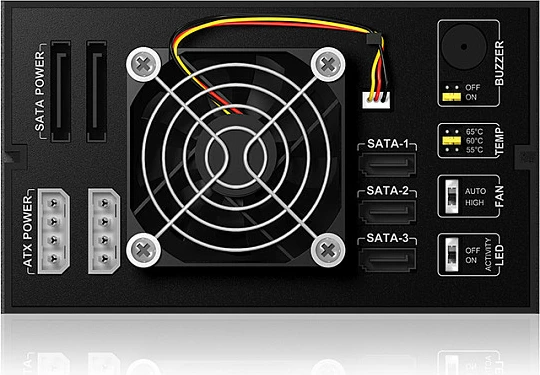Backplane ICY BOX, 3x HDD SATA 3.5 inç, për 2x 5.25 inç bay, Hot-Swap, i zi