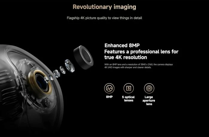 Kamerë sigurie smart Xiaomi C700 4K 8MP Wi‑Fi 6, e bardhë