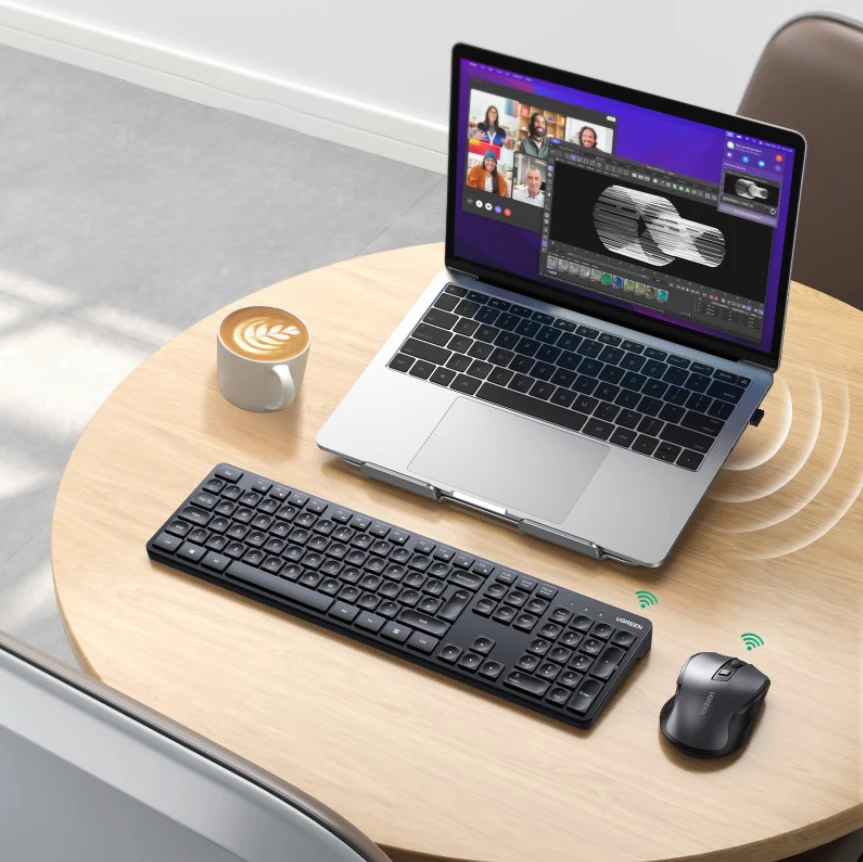Set tastierë dhe maus wireless Ugreen MK006, 2.4GHz, e zezë