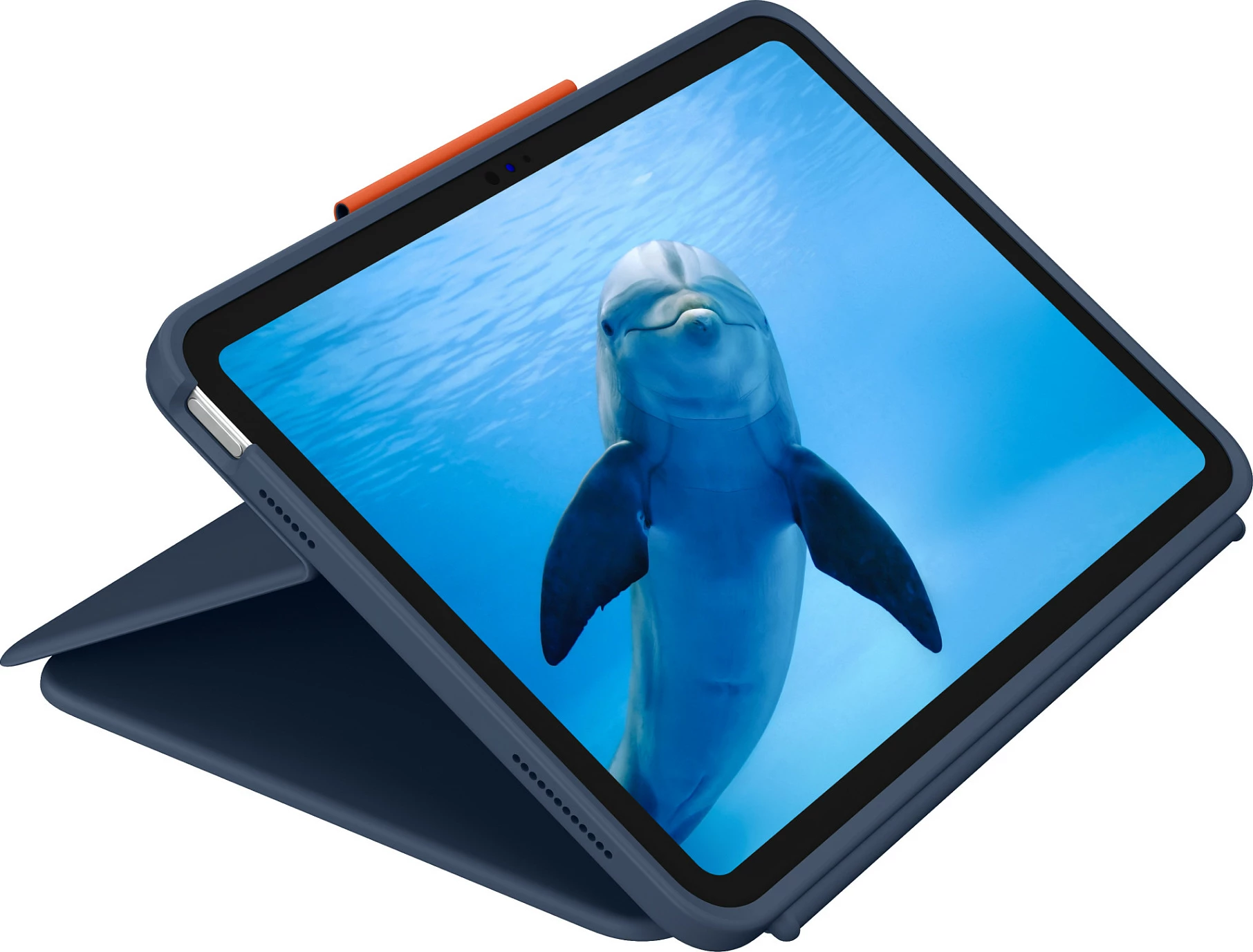 Tastierë me mbështjellës Logitech Rugged Combo 4 Touch për iPad, Smart Connector, Trackpad, Blu