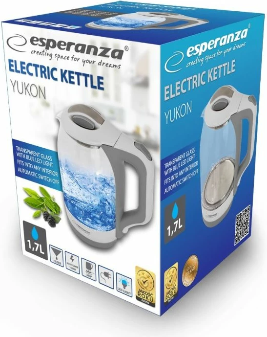 Çajnik elektrik Esperanza YUKON EKK025W, i bardhë