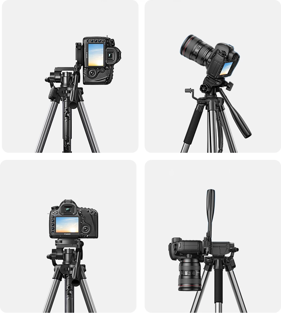 Tripod profesional Ugreen LP661 për kamera e smartphone, 175 cm, i zi/gri