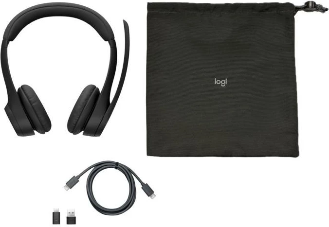 Kufje me mikrofon Logitech Zone 305 Teams 981-001451, wireless Bluetooth, me receiver USB-C, 30 m, të zeza