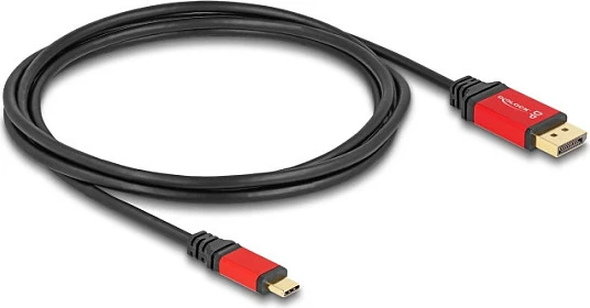 Kabllo DeLOCK USB-C në DisplayPort 1.4, 8K 30Hz, HDR10, 2m, kuqe/zezë
