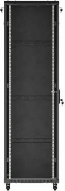 Shafë rack LANBERG 19" 42U 600x1000, derë e përparme me xham, e zezë