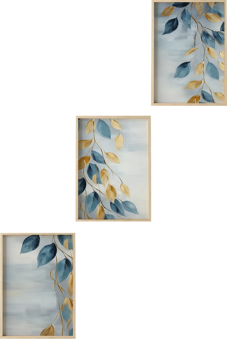 Pikturë dekorative me kornizë, 3 copë, MDF, Wallity, Huhu476, 20x30cm