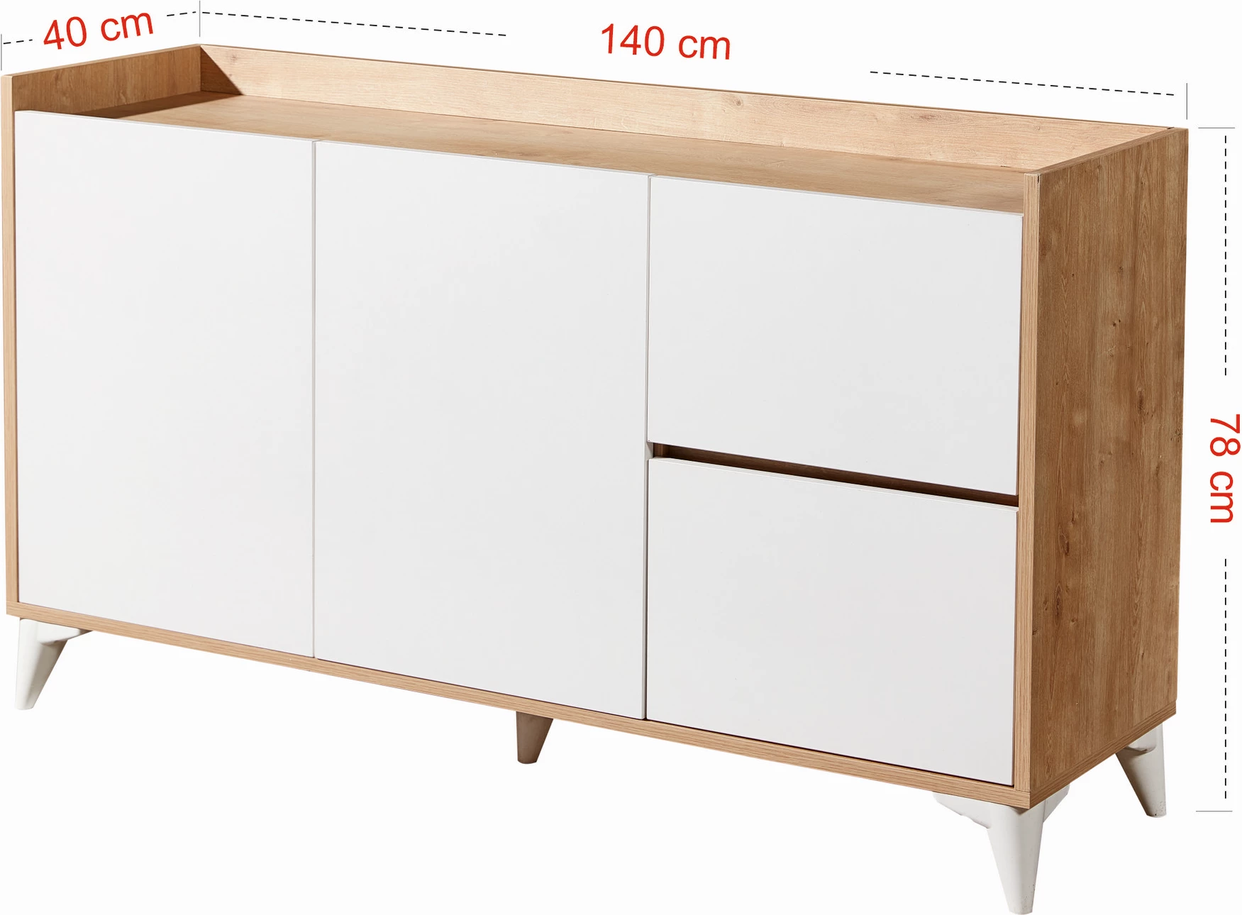 Konsol Hanah Home, Tuvalle 032, ngjyrë lis safir dhe e bardhë, 140x78x40 cm