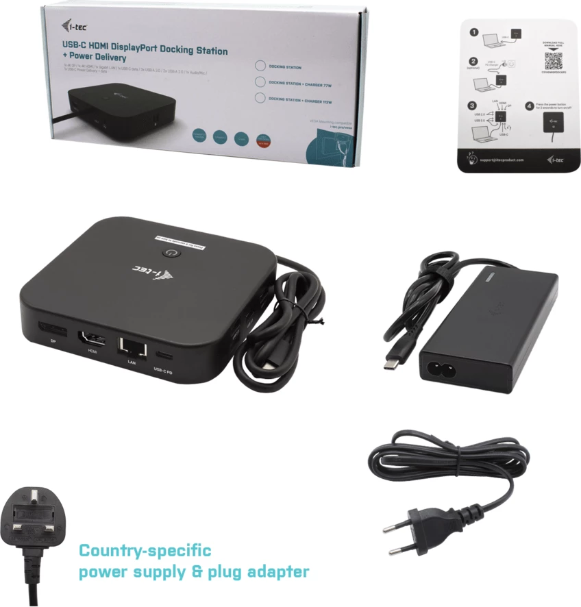 i-Tec - docking station - USB-C / Thunderbolt 3 - HDMI, DP - GigE