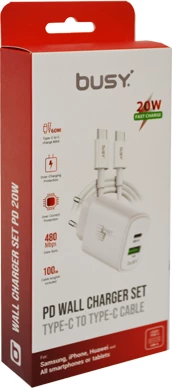 Busy Mbushes + Kabell Per Prize Type-C to Type-C 20W