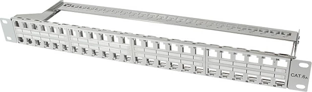 Patch panel LogiLink Keystone 1U, 48 porte, shielded, CAT6A, gri