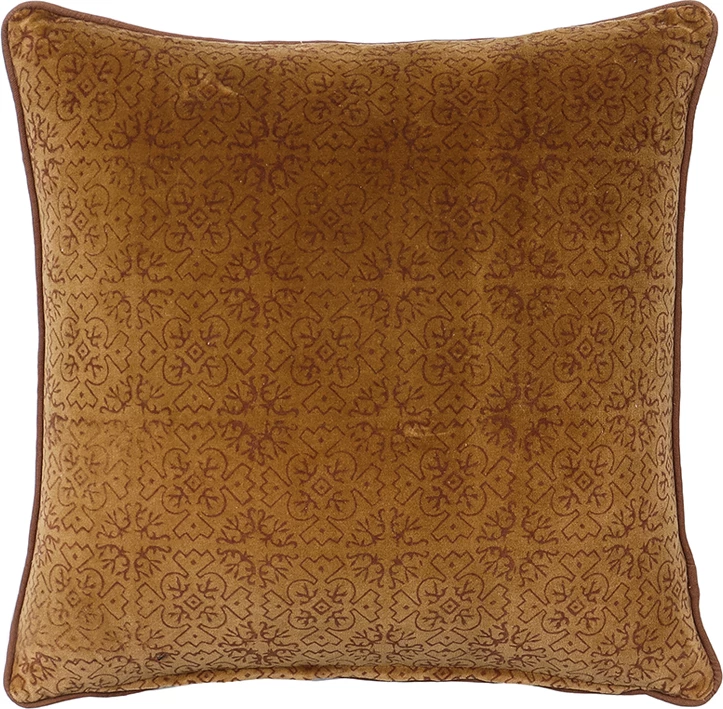 Jastëk dekorativ Sundial C, kadife pambuku, ngjyrë karamel, 50x50cm