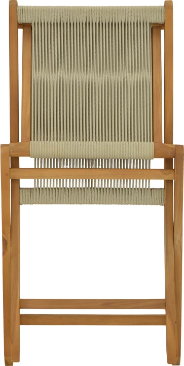 Karrige e palosshme Banou, dru teak dhe litar PE, ngjyrë e zezë, 51.5x58x88cm