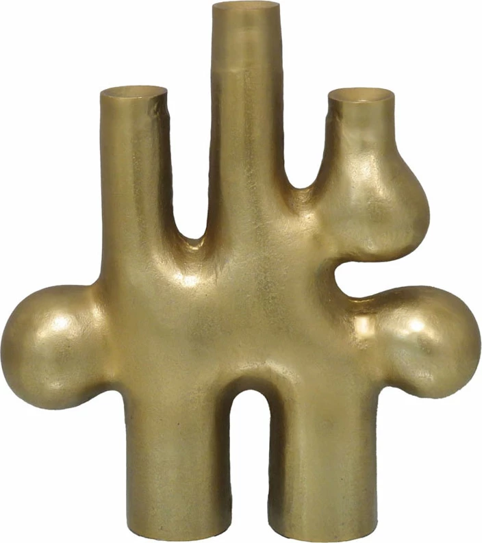 Mbajtëse qirinjsh BRONTIE, alumin, ngjyrë ari, 38x9x42 cm