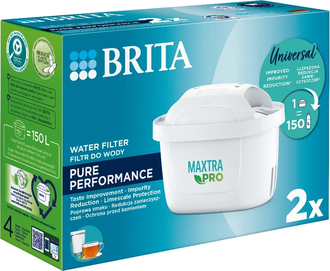 Filtrat e ujit Brita MX+ Pro Pure Performance, 2 copë, të bardhë