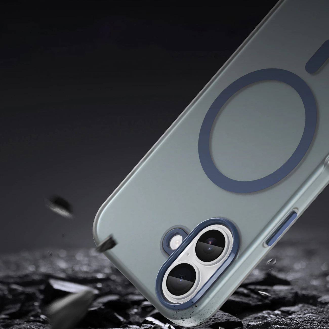 Mbështjellës Hurtel Magnetic Abrasive për iPhone 17, MagSafe, Blu mat