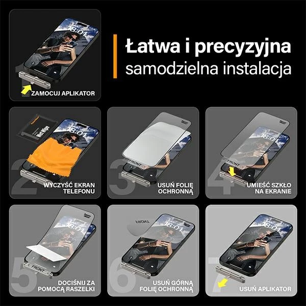 Xham mbrojtës PanzerGlass Matrix Ultra-Wide-Fit për iPhone 15 Pro Max me pozicionues