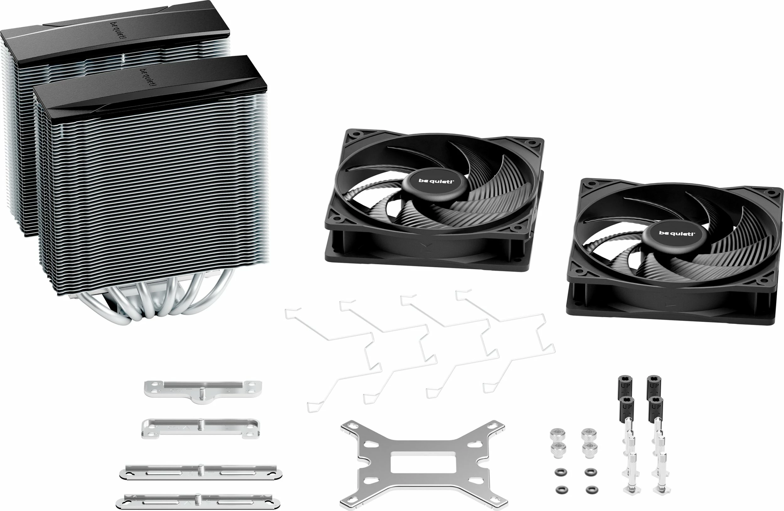 Ftohës CPU be quiet! Pure Rock Pro 3 BK041, dual-tower, 2x120mm PWM, 250W TDP, argjendtë/zezë
