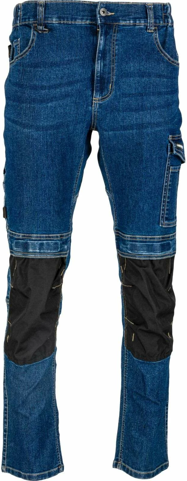 Pantallona xhins pune Lahti Pro L40550, slim fit stretch 280 g, madhësia M, të përforcuara, blu e errët