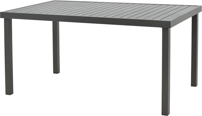 Tavolinë me karrige Naoki-Kliton A, set prej 5 copësh, alumin anthracite dhe pe rattan, ngjyrë natyrale, 150x80x74cm