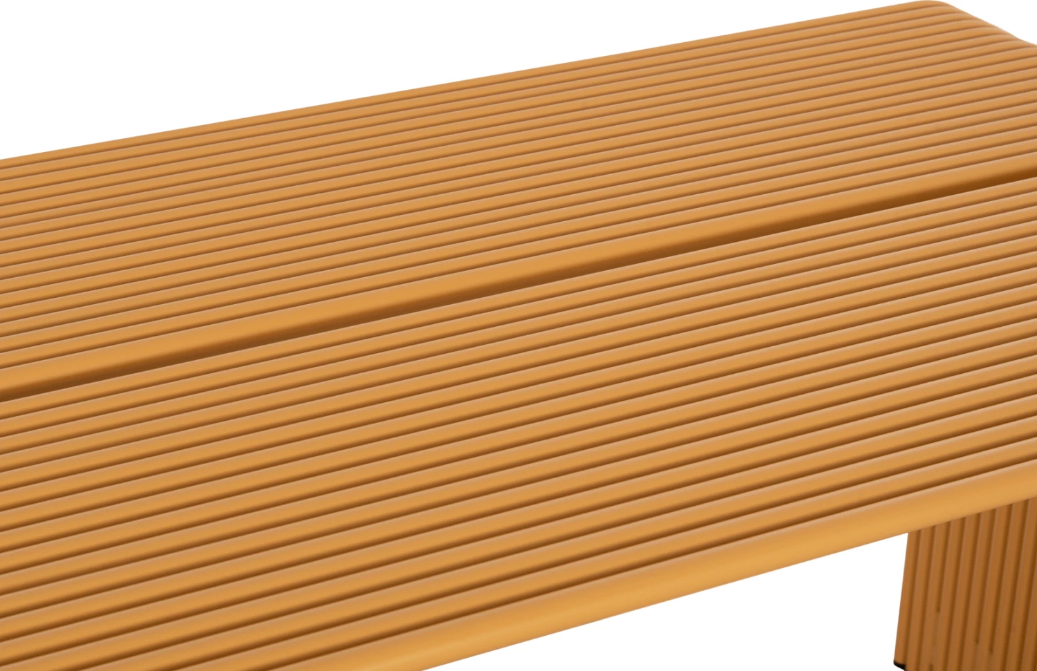 Tavolinë ngrënieje INTREPID, alumin, ngjyrë mustard, 120x70x70.5cm