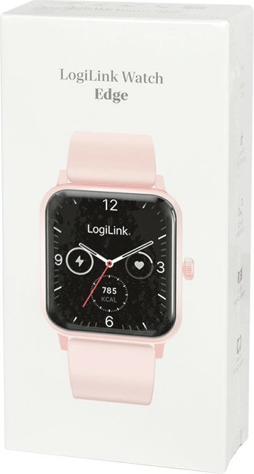 Smartwatch, LogiLink SW0001P, LCD 1.83", Bluetooth 5.2, IP68, bateri 230 mAh, rozë