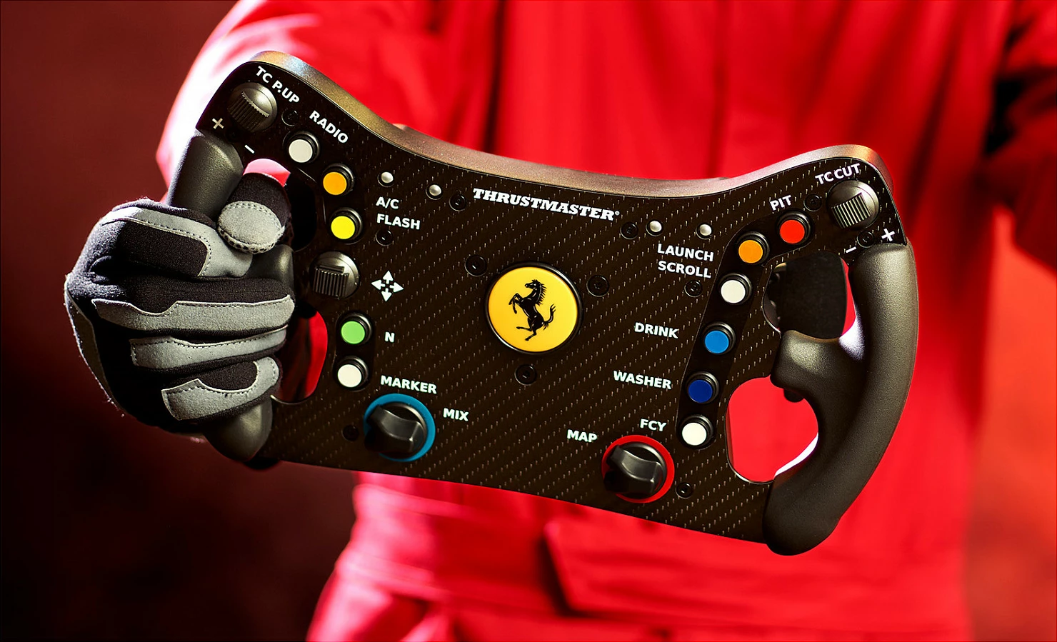 Timon garash Thrustmaster T818 Ferrari 488 GT3 DD Force Feedback, USB, për PC, zi/kuq