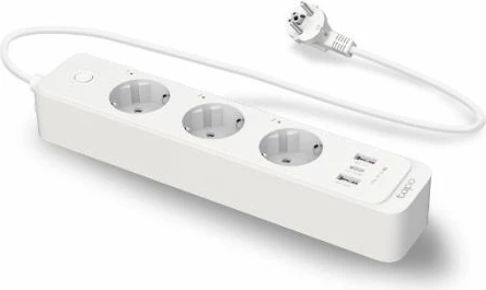 Ndarës prizash smart Wi‑Fi TP-LINK Tapo P300, 3 prizë individuale + 2x USB-A + 1x USB-C, PD/QC 18W, 1.5 m kabllo, bardhë