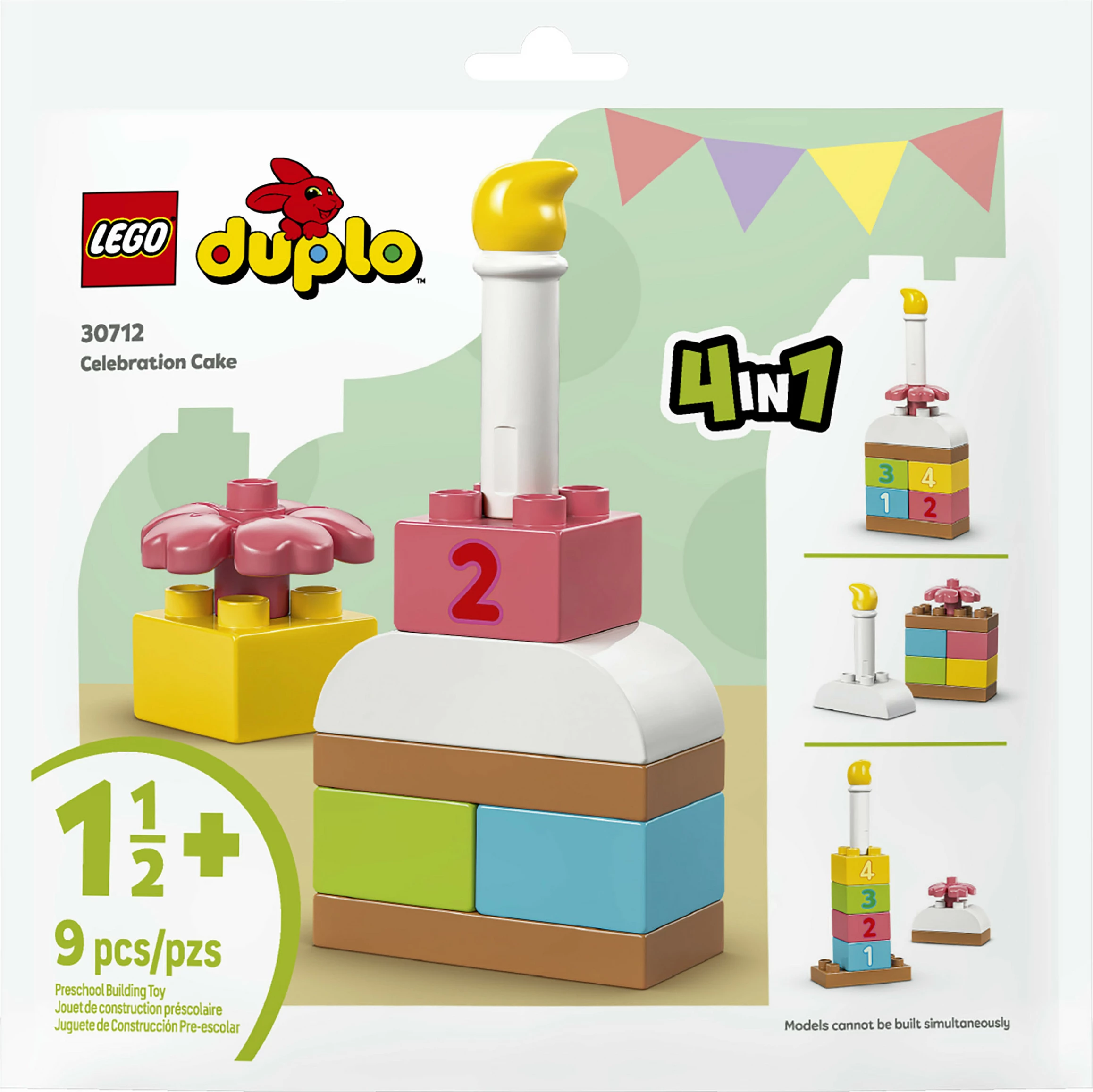 Set lodër ndërtimi LEGO DUPLO Celebration Cake 30712, 9 copë, 1.5+ vjeç, multikolor