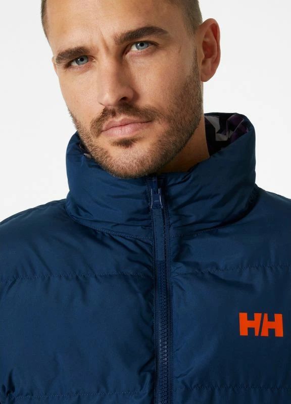 Jakne për meshkuj Helly Hansen YU 23 Revesible Puffer, ngjyrë vjollcë dhe blu marine [Madhësia: L]