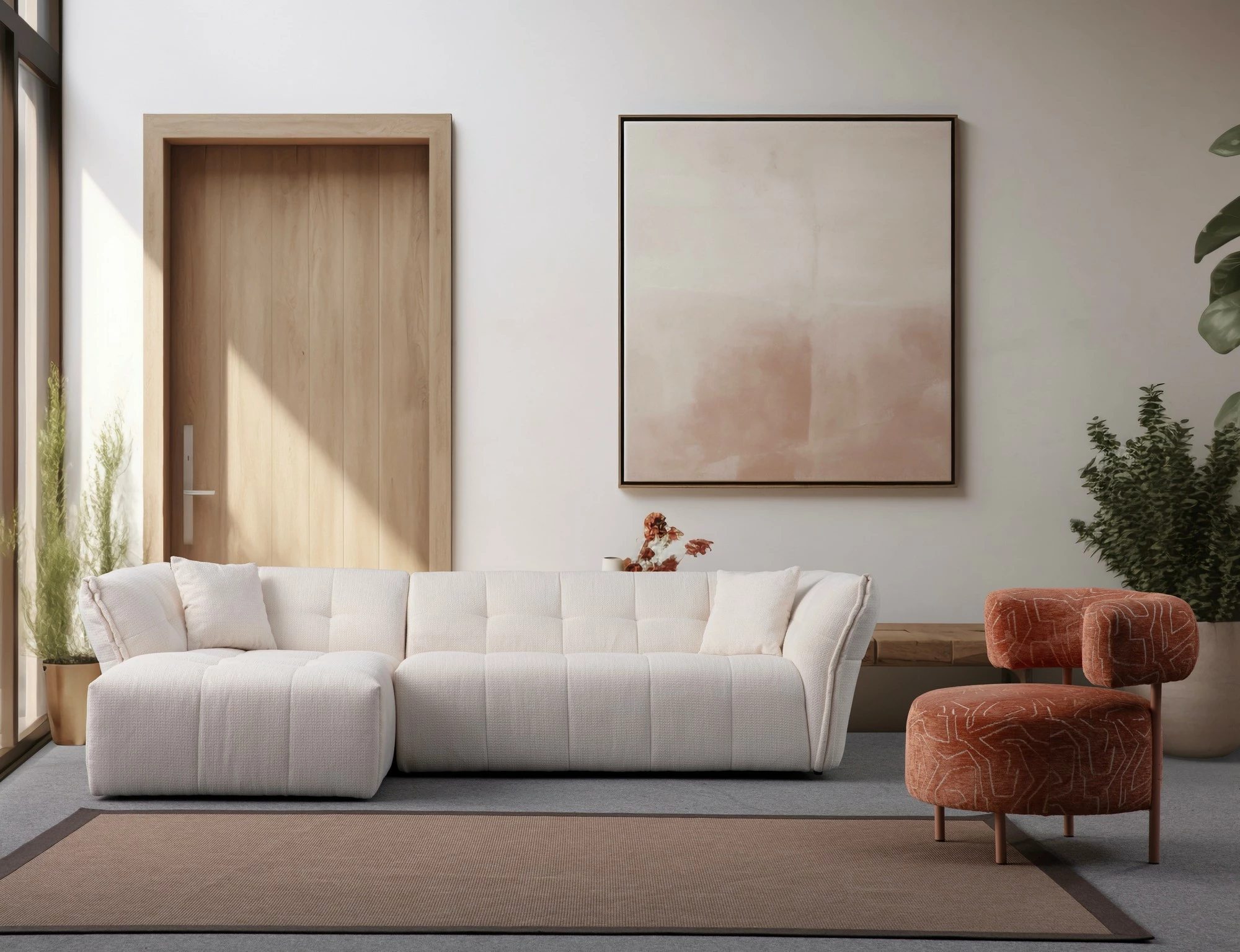 Këndore Boxer e bardhë, Atelier del Sofa, majtas