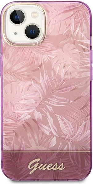 Mbështjellës Guess Jungle Collection për iPhone 14 Plus 6.7", rozë, hardcase