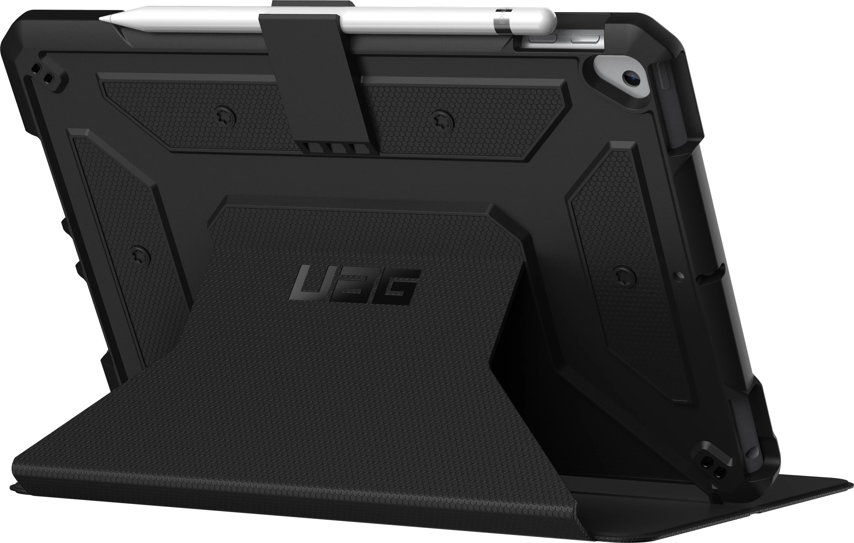 Mbështjellës UAG Metropolis për iPad 10.2", me mbajtëse për Apple Pencil, i zi