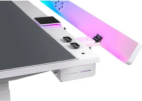 Tavolinë gaming Thermaltake G700 RGB, rregullim lartësie, LED, e bardhë/zezë