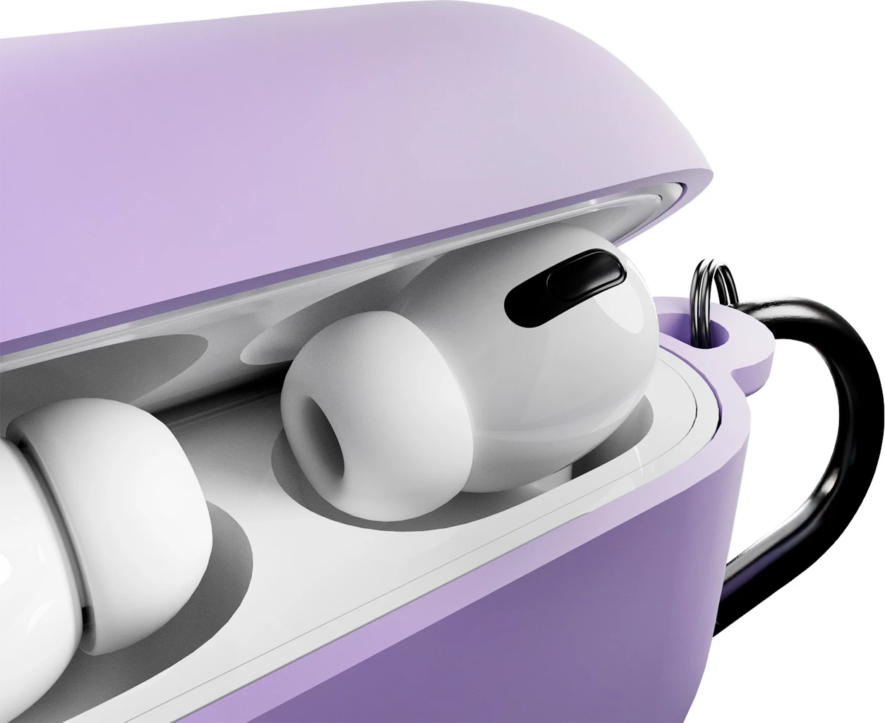 Mbështjellës silikoni Puro Icon për AirPods Pro 3, me karabinë, vjollcë